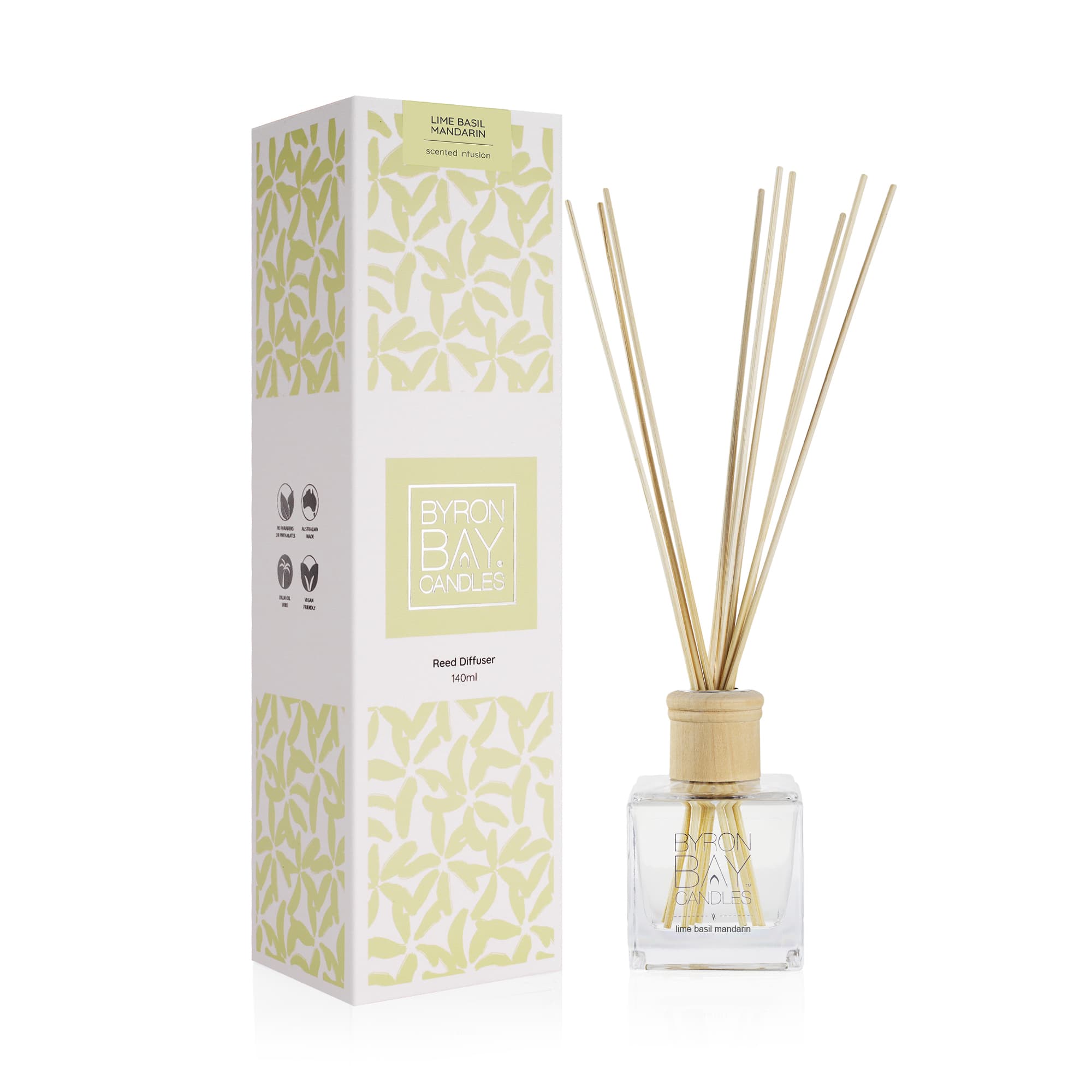 Lime Basil Mandarin Reed Diffuser Byron Bay Candles