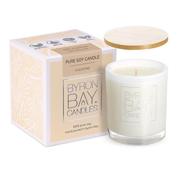 Unscented Medium 30 Hour Pure Soy Candle Byron Bay Candles